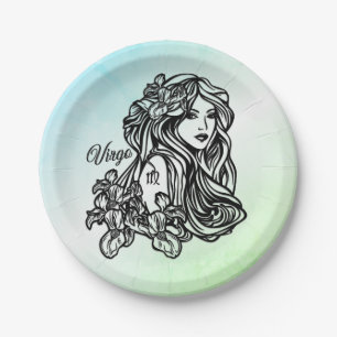 Prato De Papel Virgo The Virgin Zodiac Green