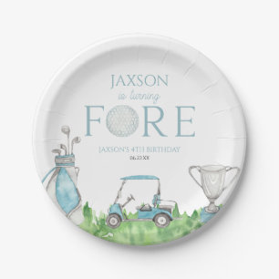 Prato De Papel Virning Forning Blue Golf 4ª Festa de Aniversário