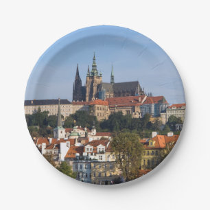 Prato De Papel Vista da antiga cidade e do castelo de Praga, Rep