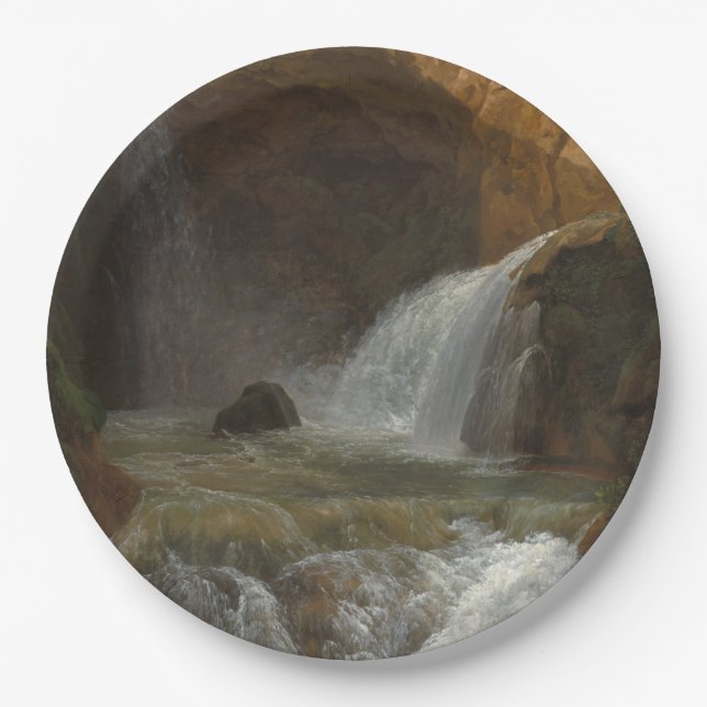 Prato De Papel Vista das Caixas de Água em Tivoli (por Bidauld) (Frente)