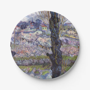 Prato De Papel Vista de Van Gogh de Arles Pomares Floridos Impres