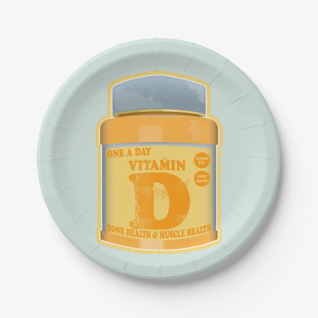 Prato De Papel Vitamina D cápsulas saúde e bem-estar (Frente)