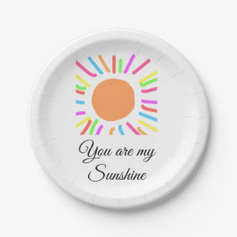 Prato De Papel você é meu raio solar amarelo alaranjado raios sol