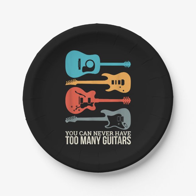 Prato De Papel Você Nunca Pode Ter Muitas Guitarras (Frente)