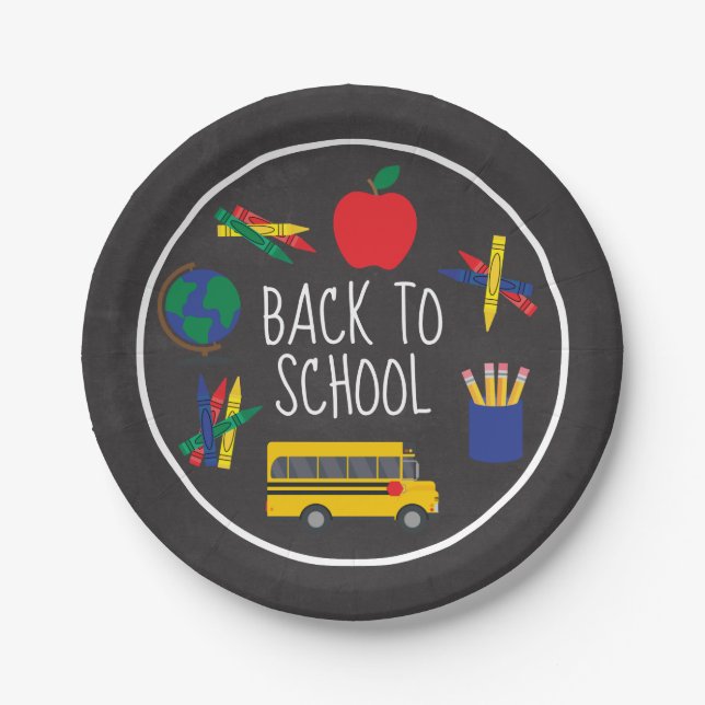 Prato De Papel Voltar às placas de papel para festa ou café da ma (Frente)