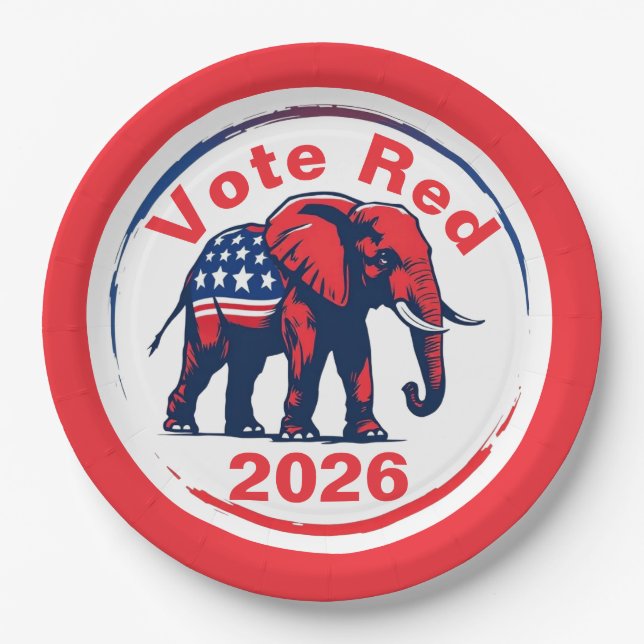 Prato De Papel Votação Vermelho 2026 (Frente)