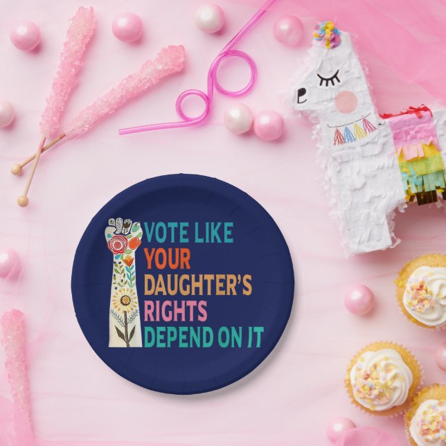 Prato De Papel Votem como os direitos de sua filha dependem de az (Festa)