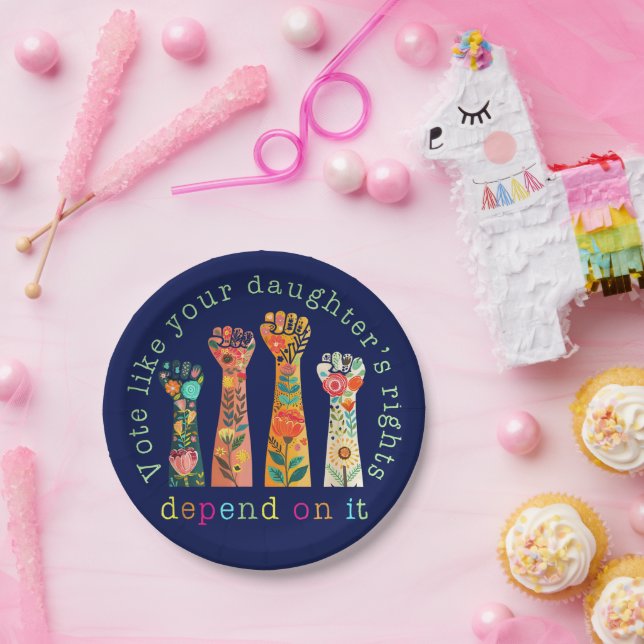 Prato De Papel Votem como os direitos de sua filha dependem disso (Festa)