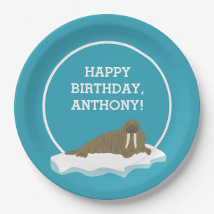 Prato De Papel Walrus em uma Festa de aniversário Personalizada 