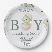 Watercolor Baby Boy Dinosaur 1st Birthday & Baby S