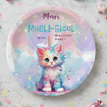 Watercolor Caticorn Meow-Gical Birthday