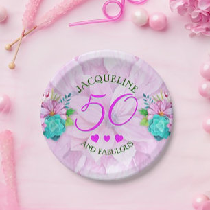 Prato De Papel Watercolor Floral 50 e Fabuloso