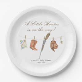 Prato De Papel Watercolor Hunter Baby Shower