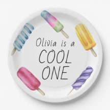 Watercolor Summer Popsick Sorvete Birthday