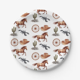 Prato De Papel Watercolor Western Kid Art