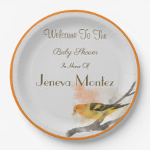 Watercolor Western Tanager Yellow Bird Branch