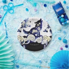 Prato De Papel Watercolor Whimsy Wolf Birthday