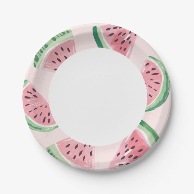 Prato De Papel Watermelon Birthday (Frente)