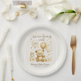 Prato De Papel We Can Bearly Wait Baby Shower Invitation