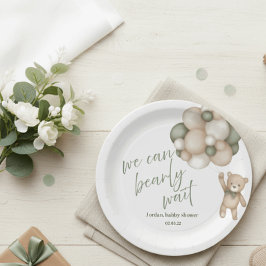 Prato De Papel We Can Bearly Wait Baby Shower Plates