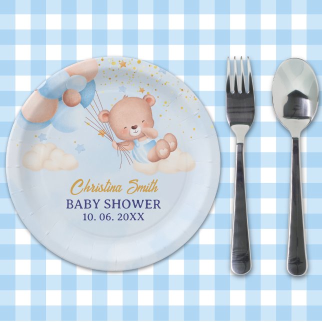 Prato De Papel We Can Bearly Wait , Boy Baby Shower (Criador carregado)
