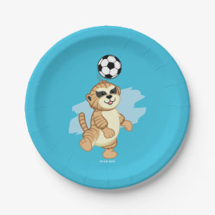 Prato De Papel Webkinz Meerkat que joga o futebol