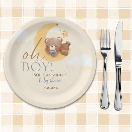 Prato De Papel Welcome Baby Boy! Teddy Bear Party