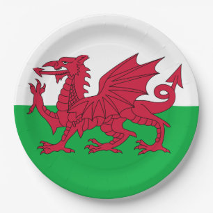 Prato De Papel Welsh Flag (País de Gales) (Welsh Dragon)