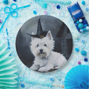 Prato De Papel West Highland White Terrier Pumpkin Halloween