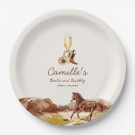 Prato De Papel Western Boots e Chá de panela de Bubbles