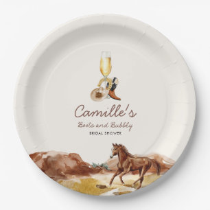 Prato De Papel Western Boots e Chá de panela de Bubbles