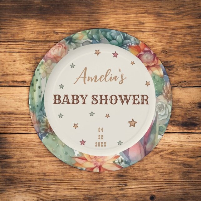 Prato De Papel Western Boy Um Pequeno Chá de fraldas Castanho (Criador carregado)