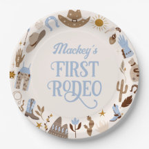 Western First Rodeo Wild West Cowboy Blue Birthday