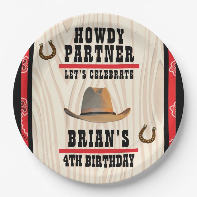 Prato De Papel Western Theme Paper Plate (Frente)