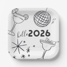 Whimiscal Doodles Hello 2026 New Years Gold