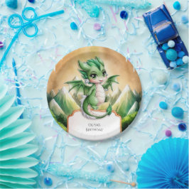 Prato De Papel Whimsical Boho Dragon Birthday