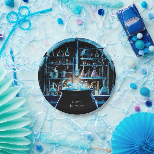 Prato De Papel Whimsical Boho Magic Scientist Aniversário (Festa)