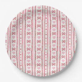 Prato De Papel Whimsical Bow Sweetheart Baby Shower Paper Plate