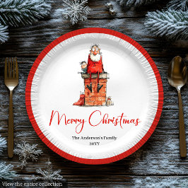 Prato De Papel Whimsical Funny Santa Custom Holiday Plates
