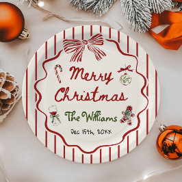 Prato De Papel Whimsical Hand Drawn Friendsmas Christmas Party