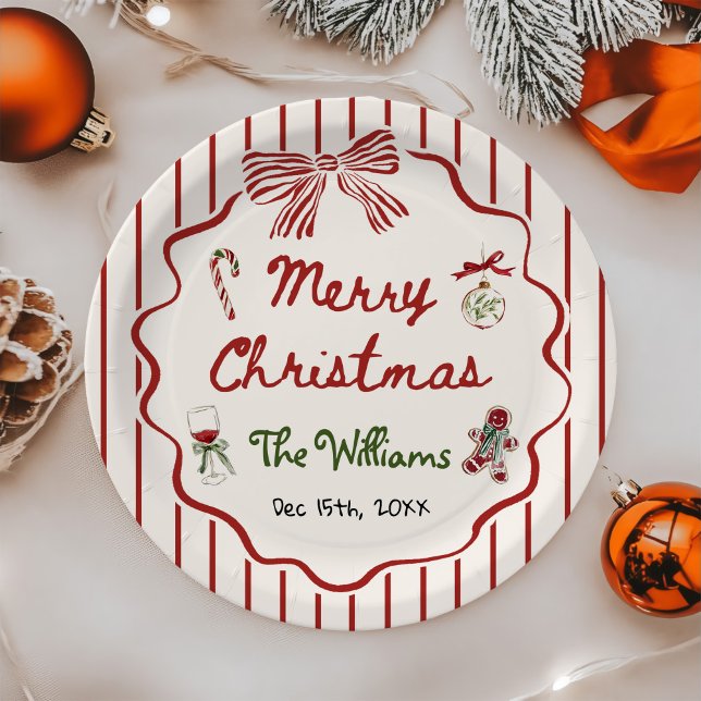Prato De Papel Whimsical Hand Drawn Friendsmas Christmas Party (Criador carregado)