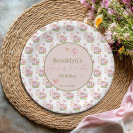 Prato De Papel Whimsical Watercolor Mushroom Fairy Primeiro Anive