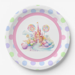 Prato De Papel Whimsical Watercolor Pastel Candyland Birthday