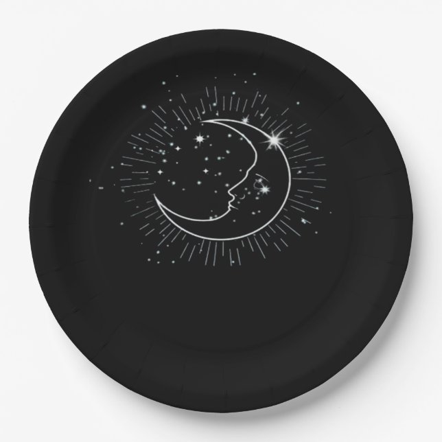 Prato De Papel Whimsigoth Starry Night Won Witchy Classic (Frente)