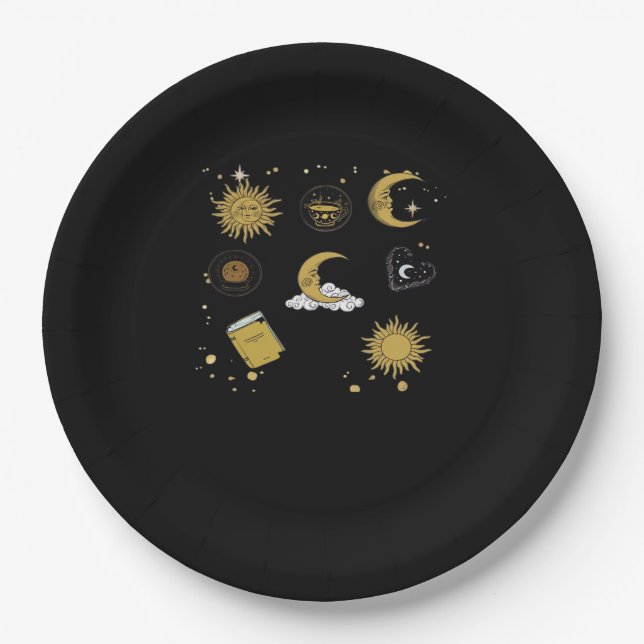 Prato De Papel Whimsigoth Sun Moon Witchy Classic (Frente)