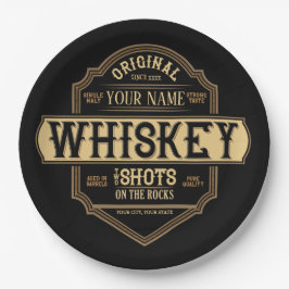 Prato De Papel Whiskey personalizado no Bar do rótulo do líquido 