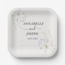 White Minimalist watercolor flowers wedding