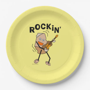 Prato De Papel White Rockin' Guitar