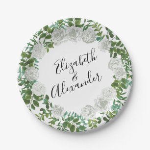 Prato De Papel White Rose Wedding Floral Classic
