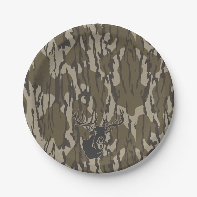 Prato De Papel Whitetail Deer Bottomland Camo Hunting Camo (Frente)